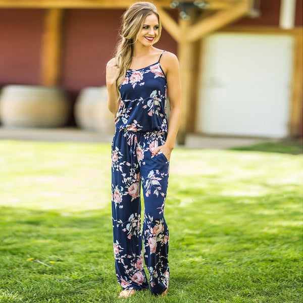 Women Oversized 3XL Print Long Loose Jumpsuits